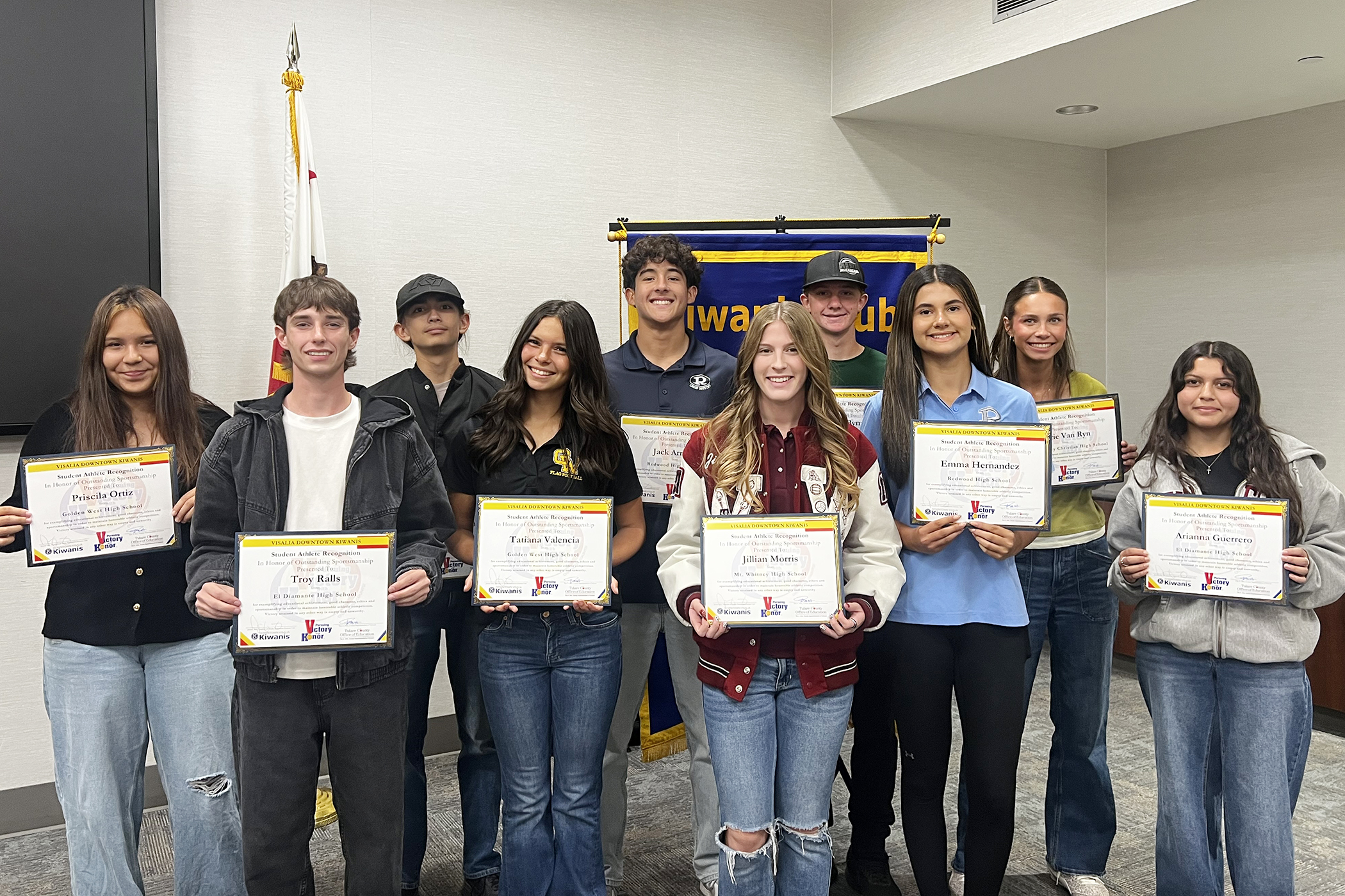 PVWH Kiwanis Fall 2026 Student honorees