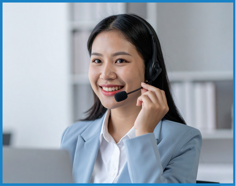 Women with headset