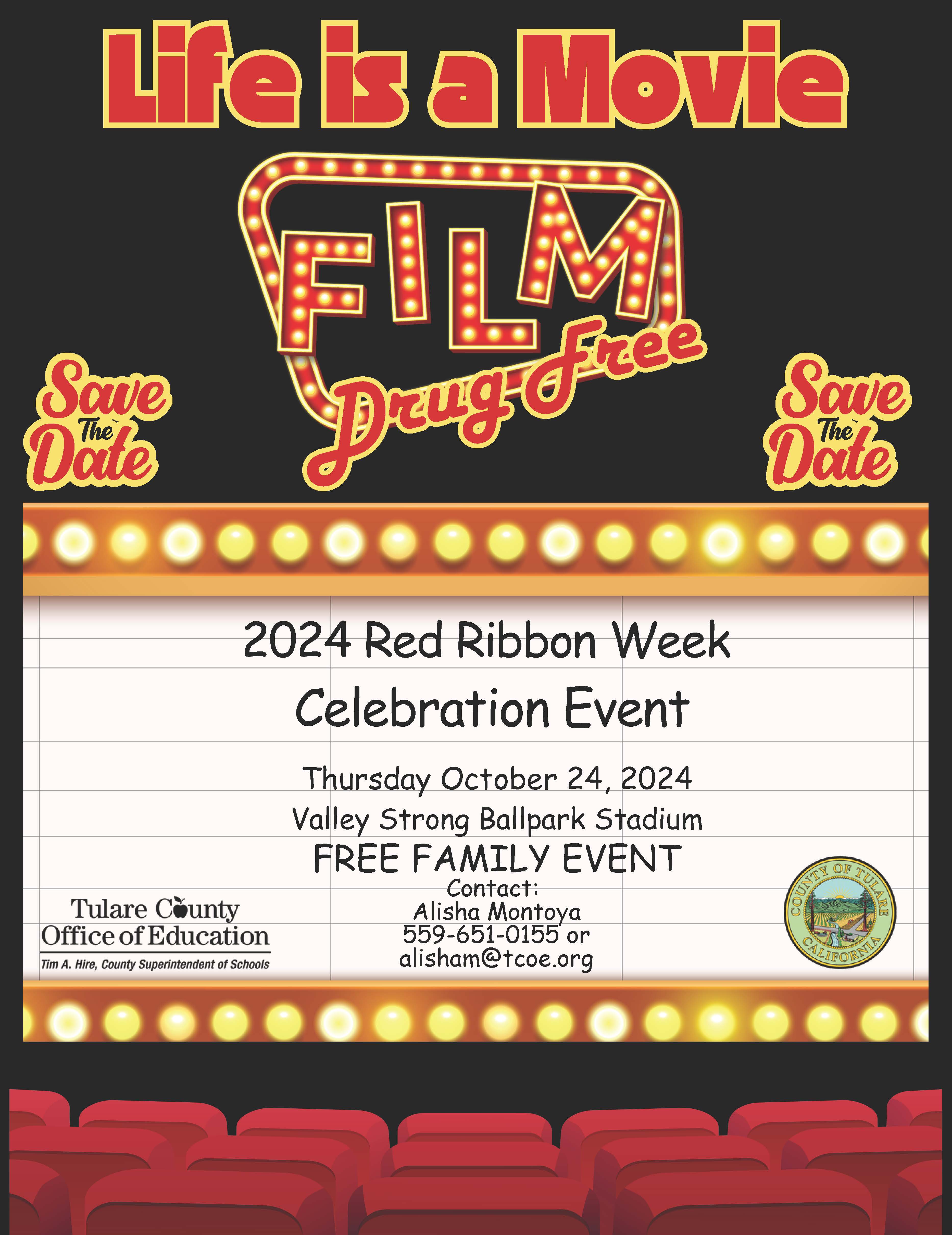 Information flyer for 2024 Red Ribbon Week. 