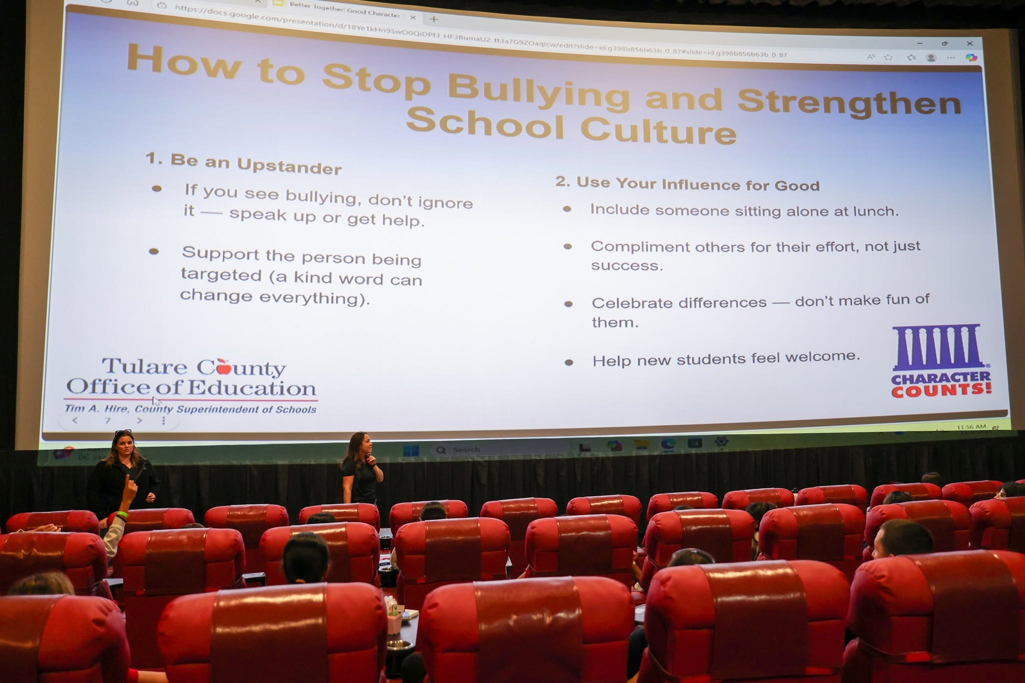 Presenters in a breakout session talking to students.