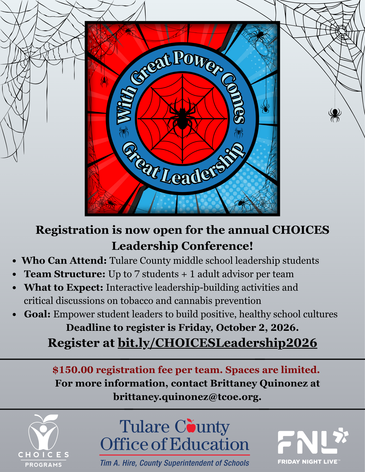 Flyer with registration information for Leadership Conference.