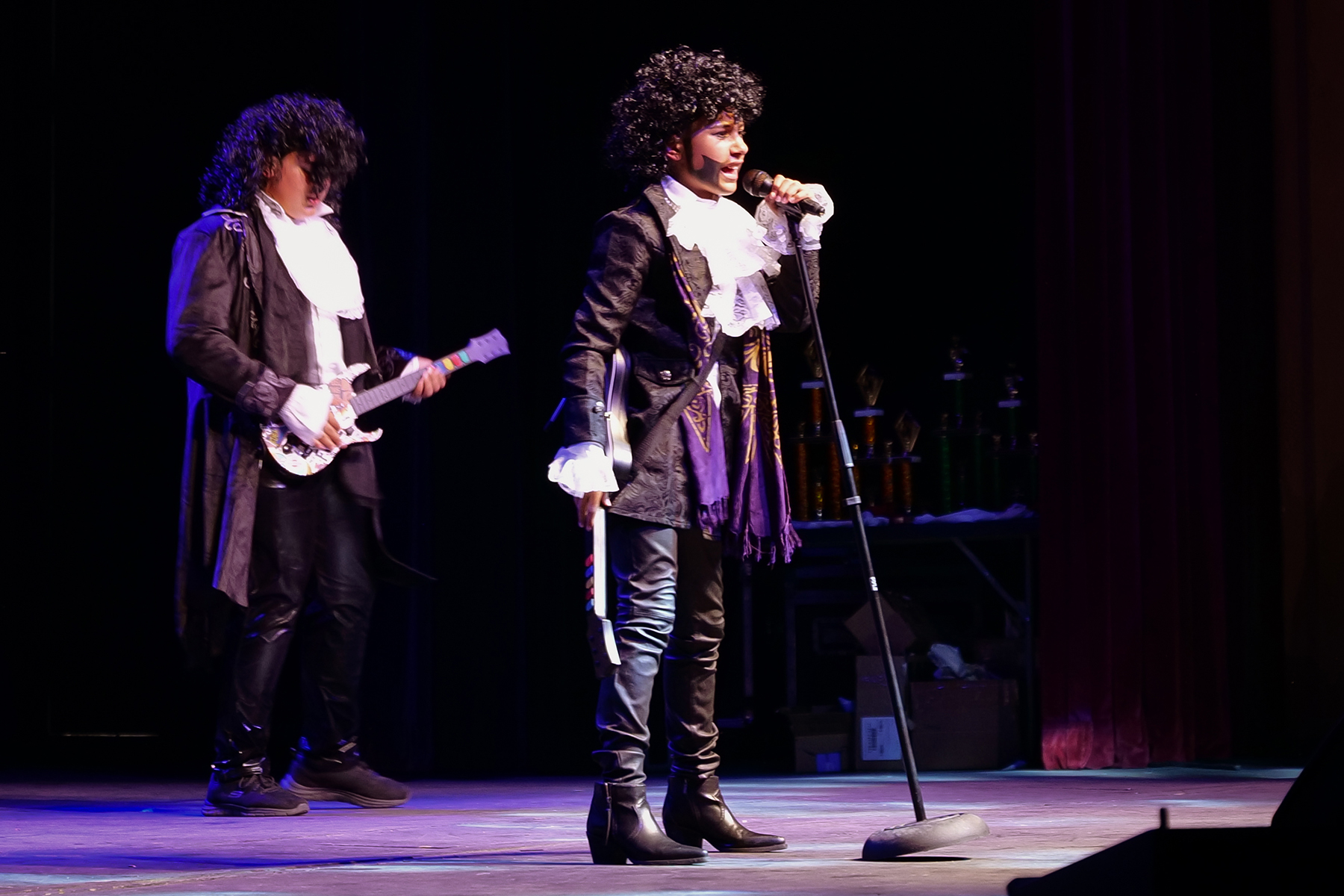 students dressed as Prince for Lip Sync event