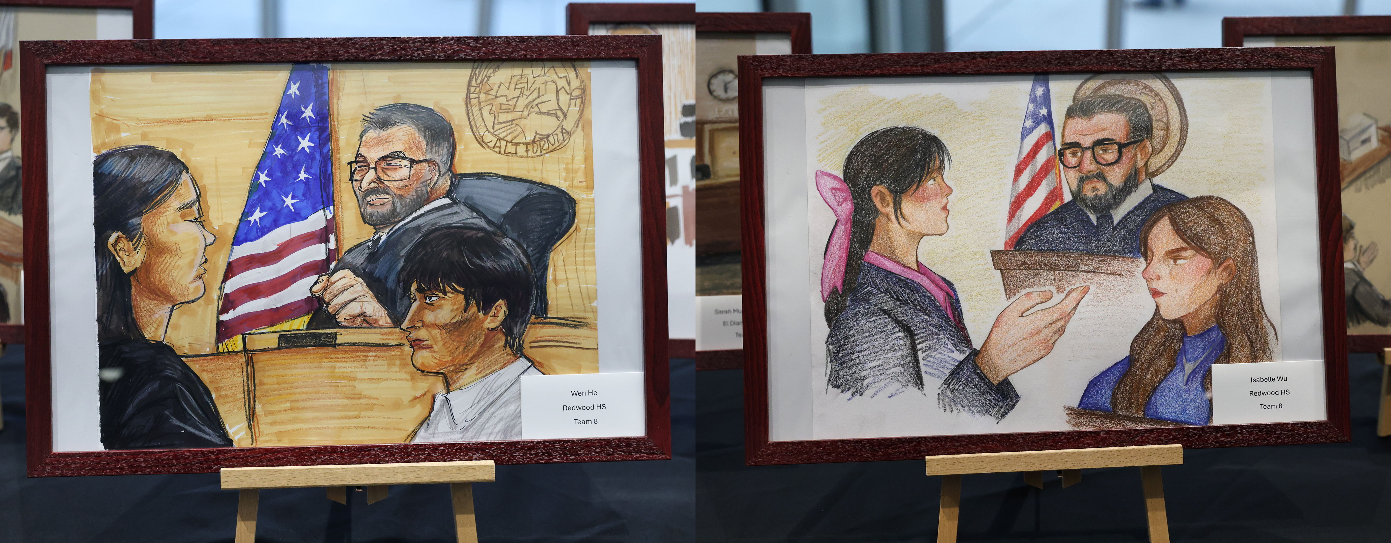 The two winning artists' drawings