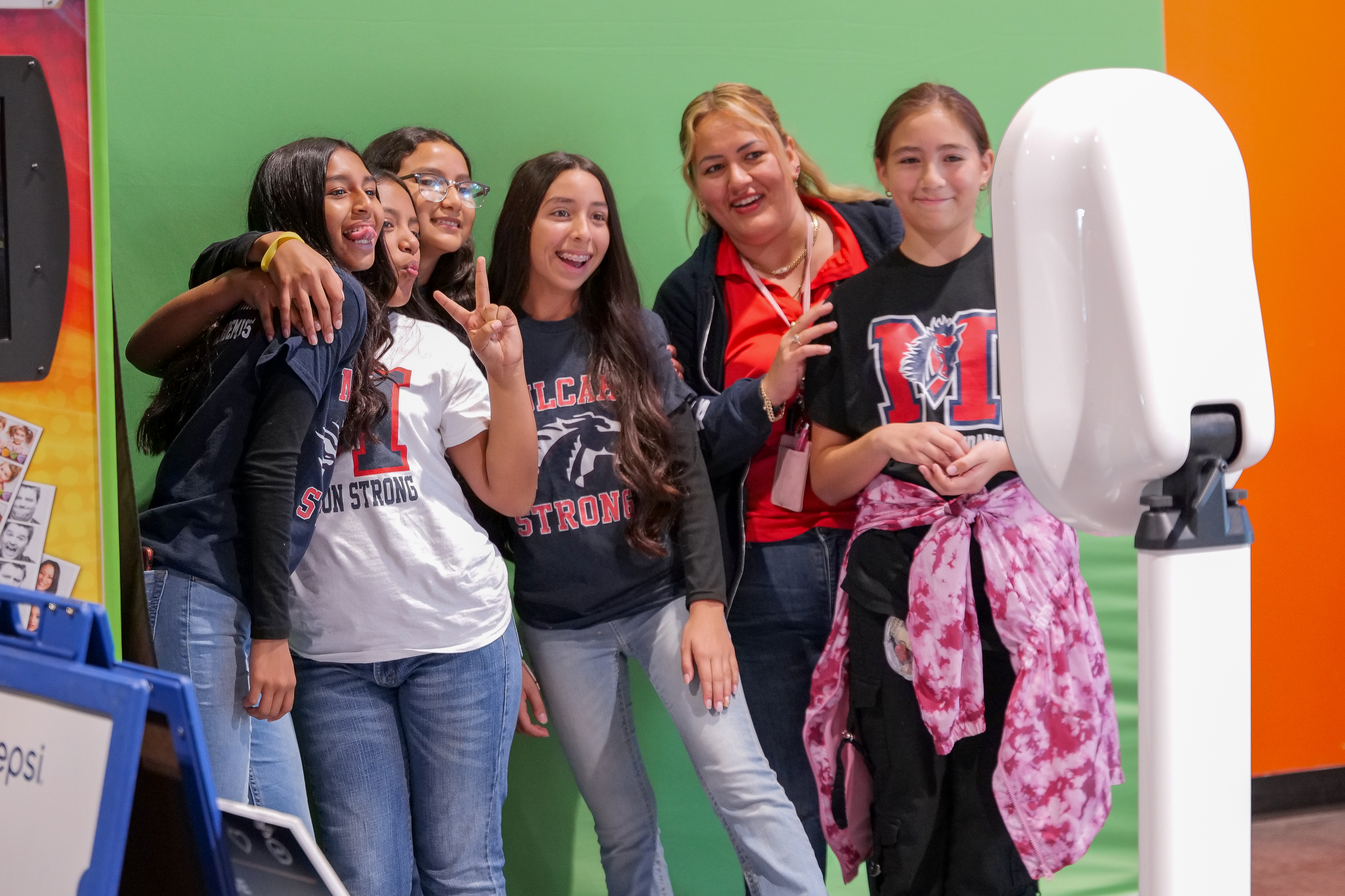 Students at photo booth