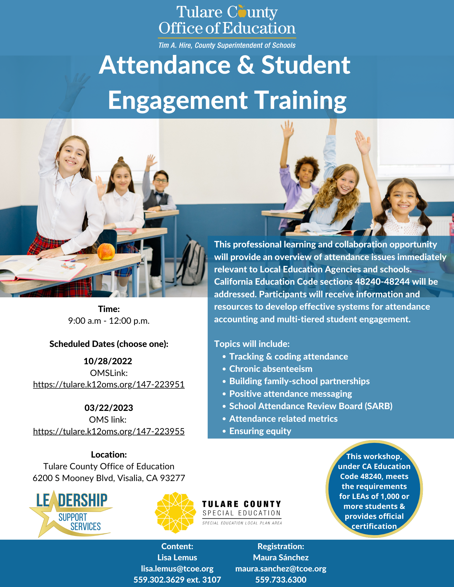 Flyer - Attendance & Student Engagement Training