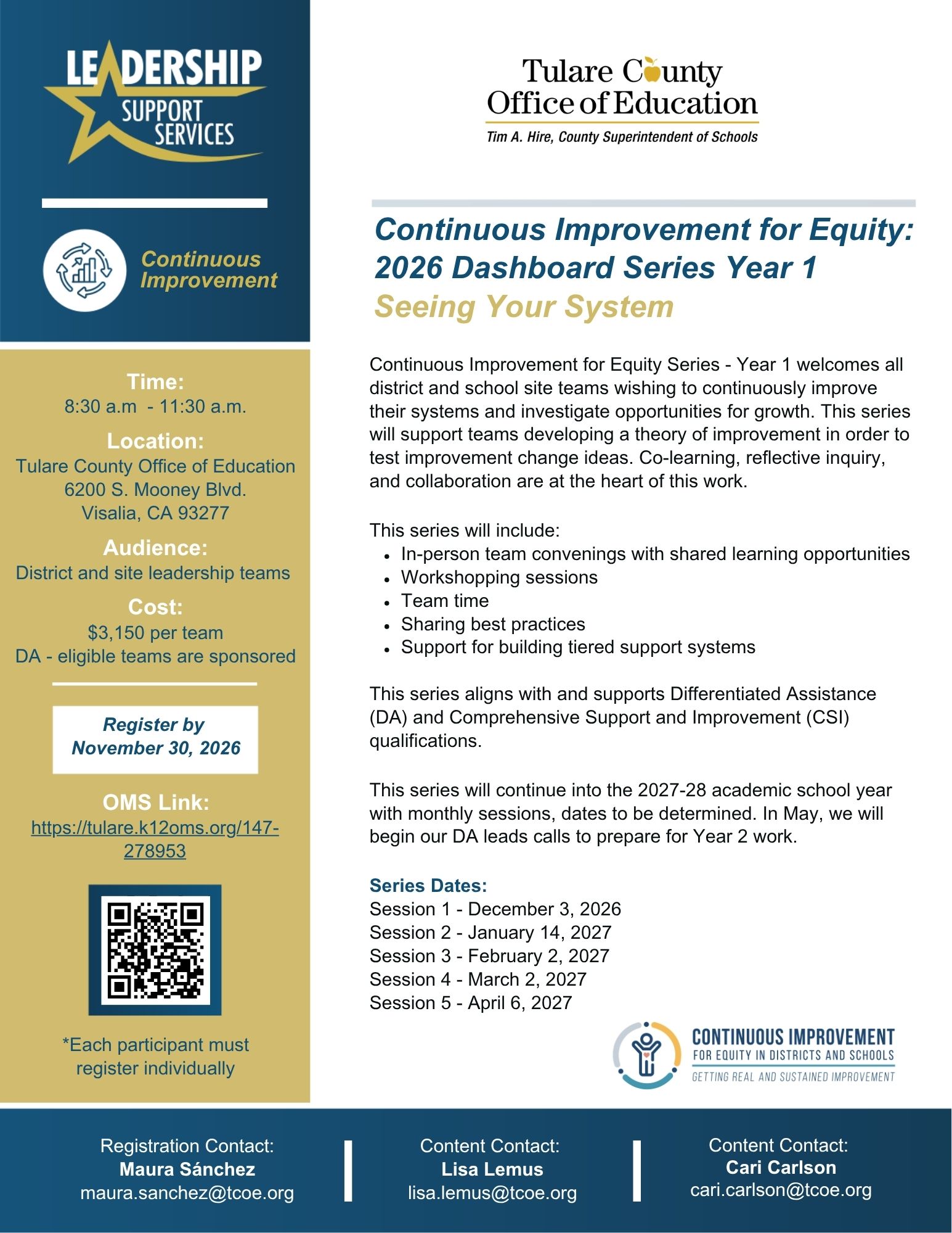 Flyer - CIE Year 1 - 2026-27 Flyer blue white gold