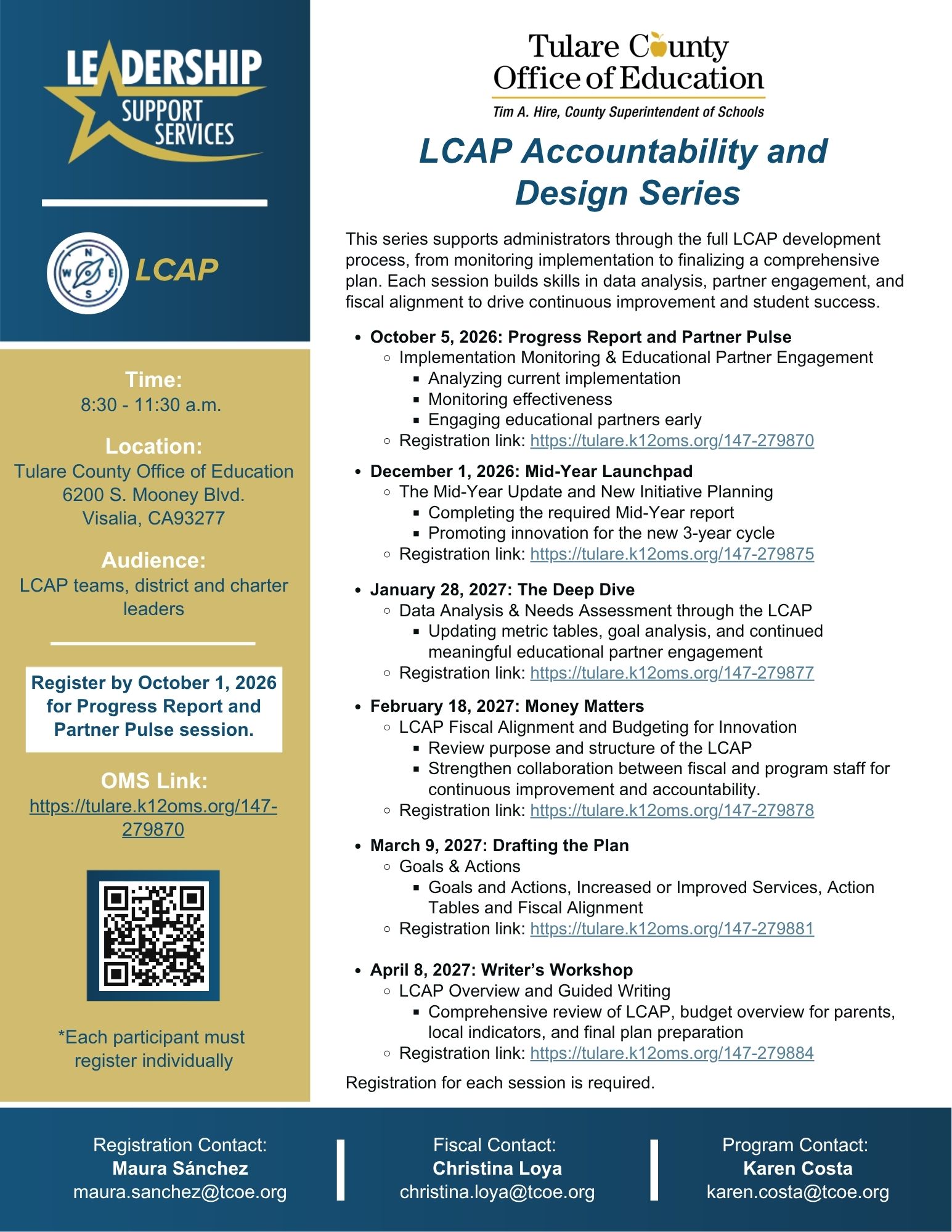 Flyer - LCAP Accountability and Design Series Flyer gold white blue