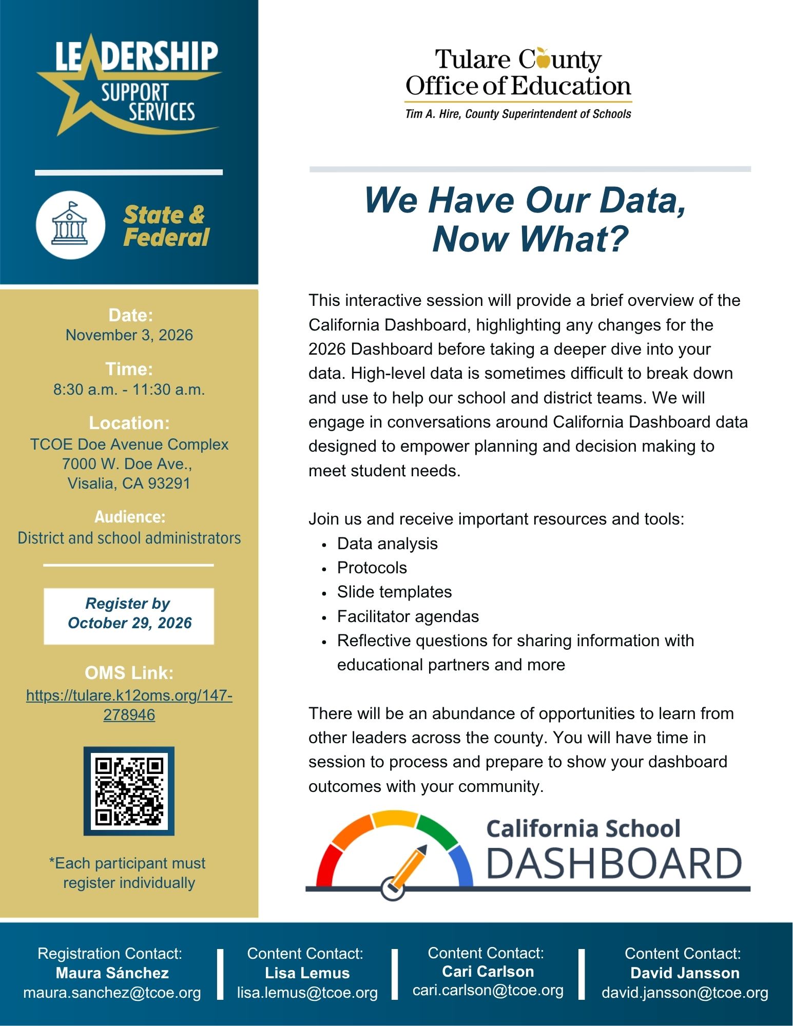 Flyer - We Have Our Data, Now What Dashboard flyer gold white blue