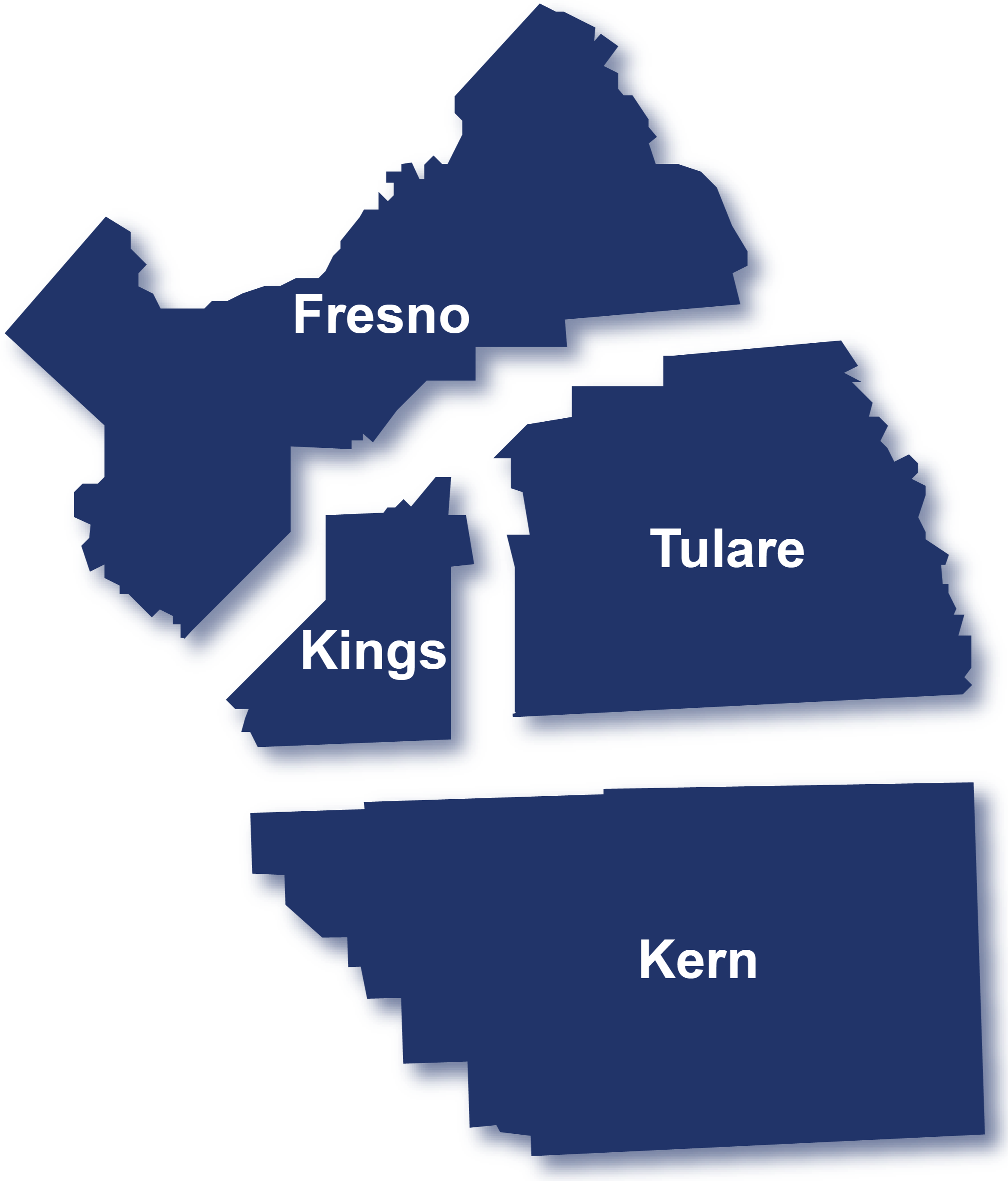 Counties served by the IMPACT Intern Program.