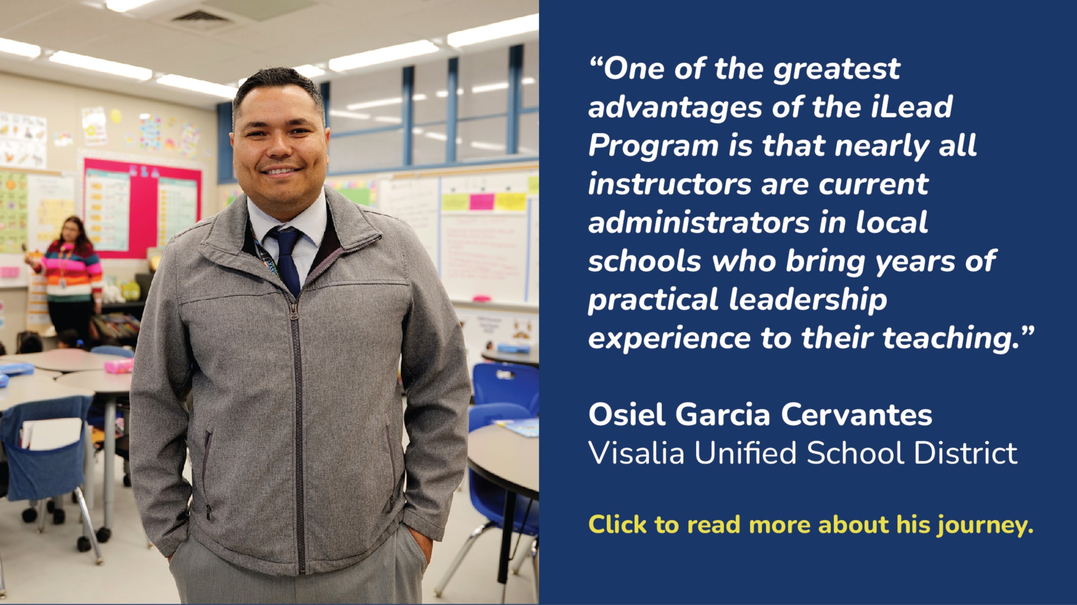 Quote and link to article about Osiel Garcia Cervantes, an iLead Program graduate