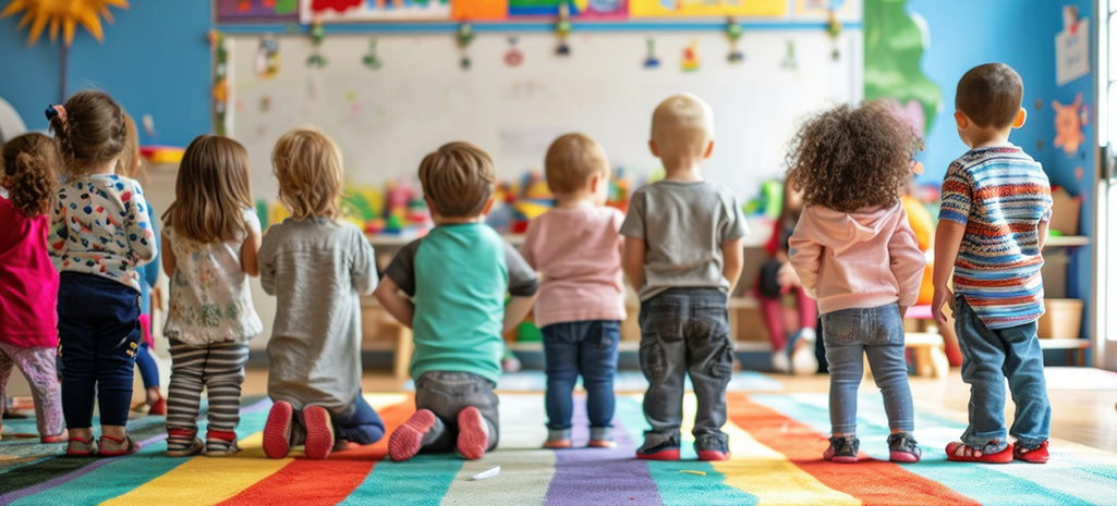 Children Standing in Line