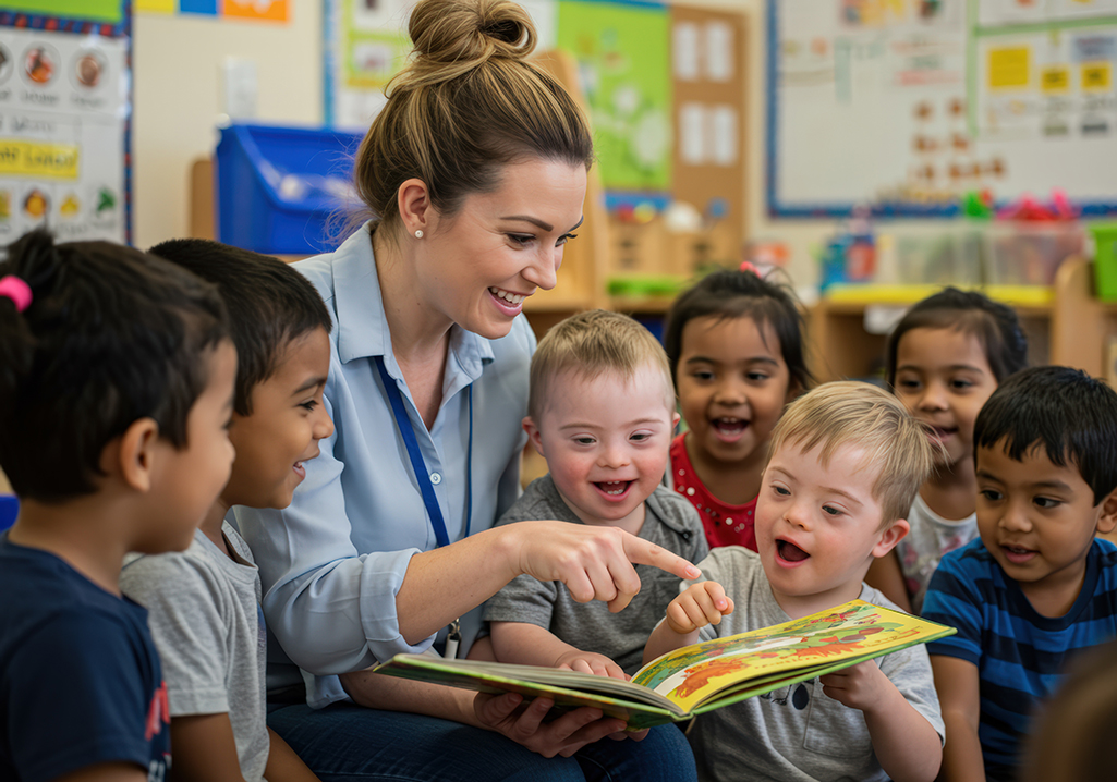 Teacher Reading with Students