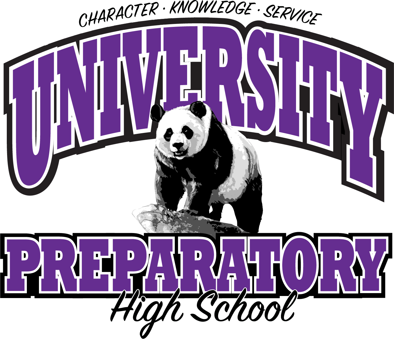 University Preparatory High School logo with panda